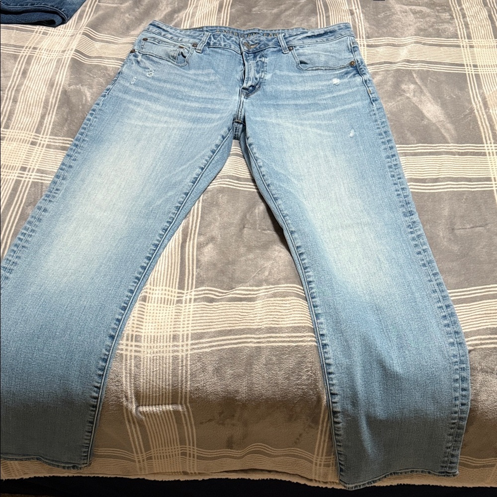 American Eagle Outfitters Light Blue Straight Leg Jeans